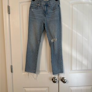 Madewell Light Blue Distressed Ankle Jeans